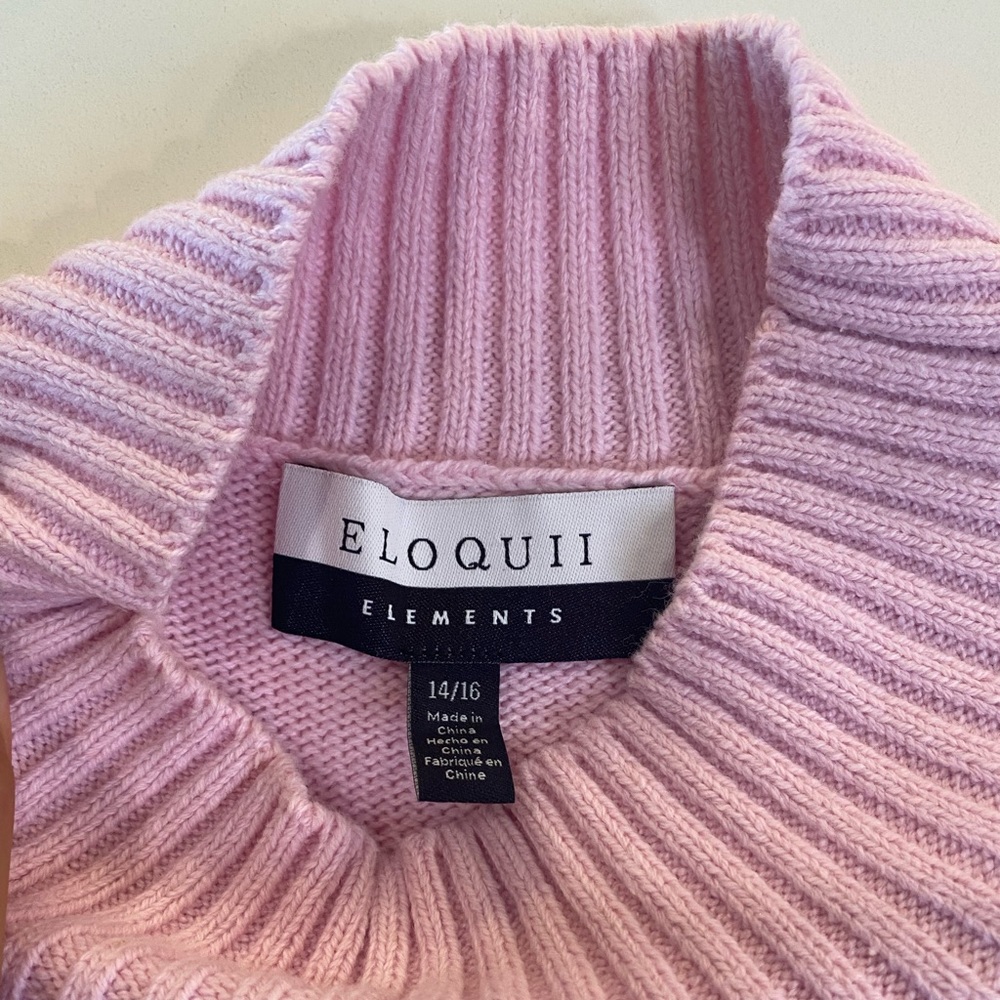 Eloquii Sweater Pink Ruffles - Picture 8 of 12